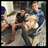 Ariel, Bruna and Freddie the dog