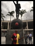 Juggler of the futebol at the stadium