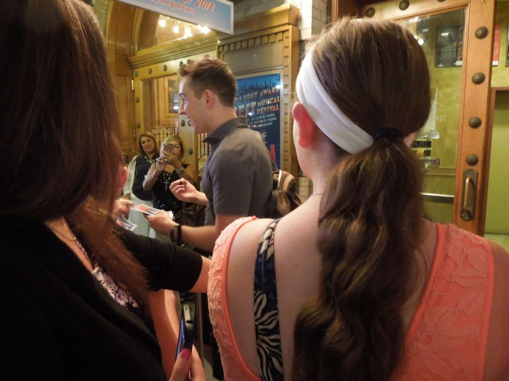 One the Town performers greet at the stage door
