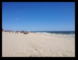Looking east on the beach toward Europe