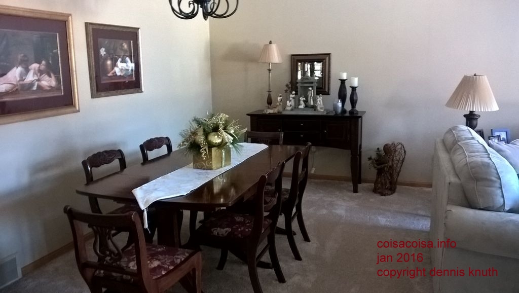 Dinning area in the formal living room