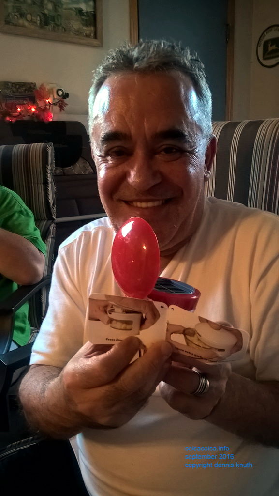 Helton gets a garlic cutter for his birthday