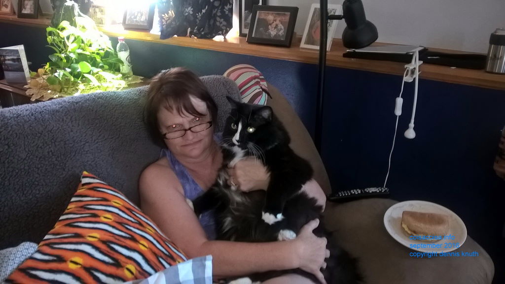 Sherri with her cat Spec