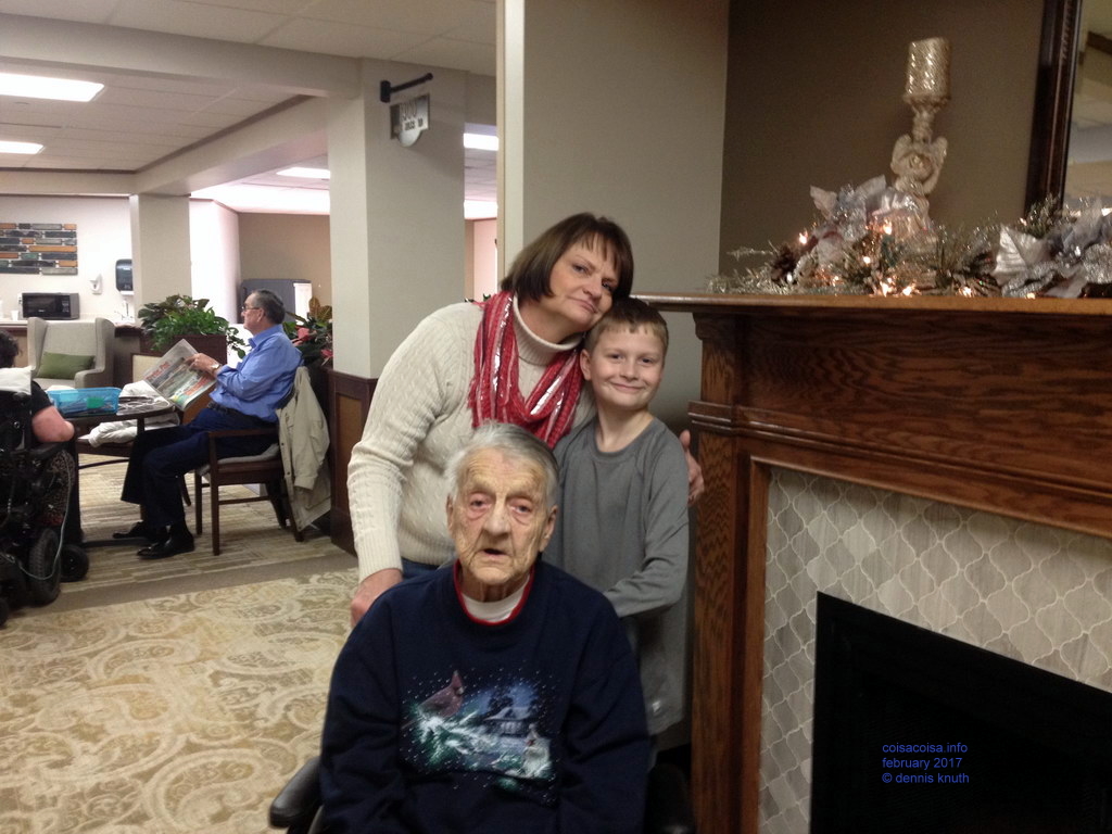 Emogene wih daughter Sherri and great grandson Jared