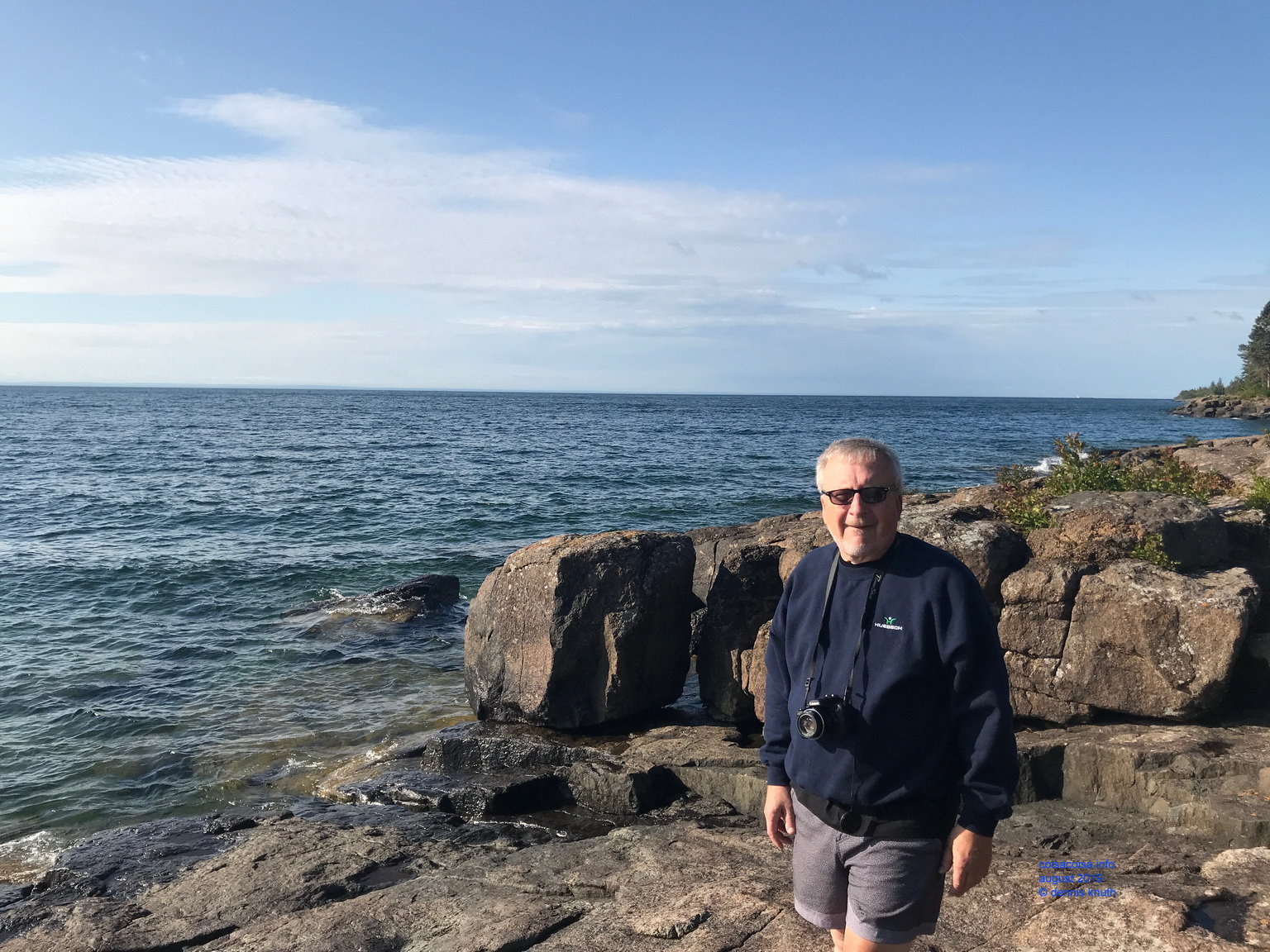 Dennis on the lake shore of Superior on Highway 61