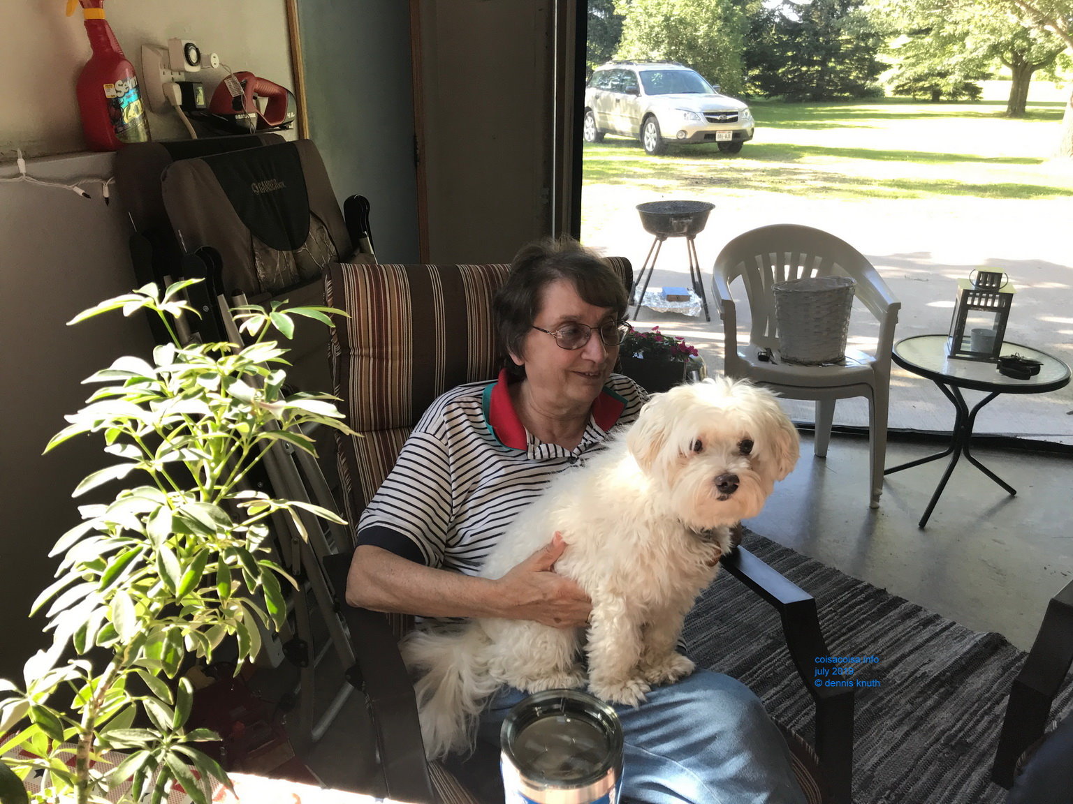 Sally takes her pet, Cody, everywhere