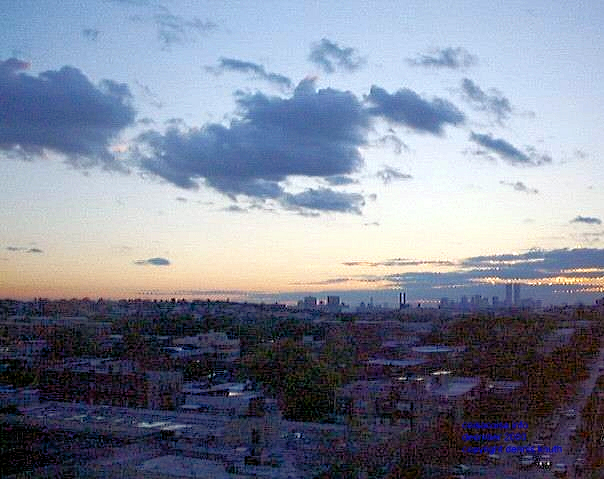 World Trade Winter 1999. View from Elmhurst NY