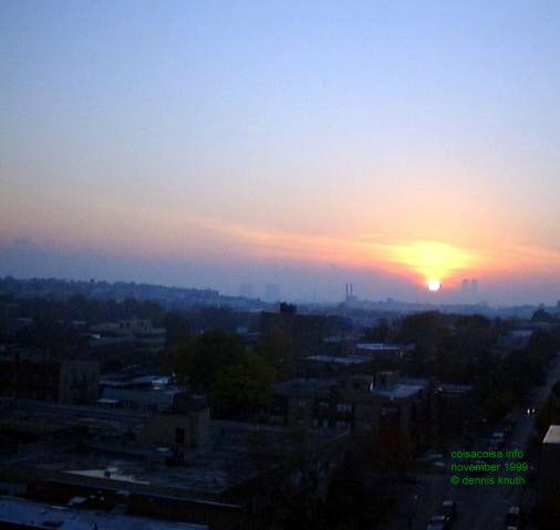 Sunset November 9 1999 over Manhattan with the World Trade Centers