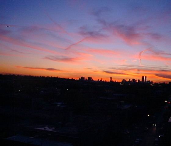 1999 Sunset of Lower Manhattan and the World Trade Centers