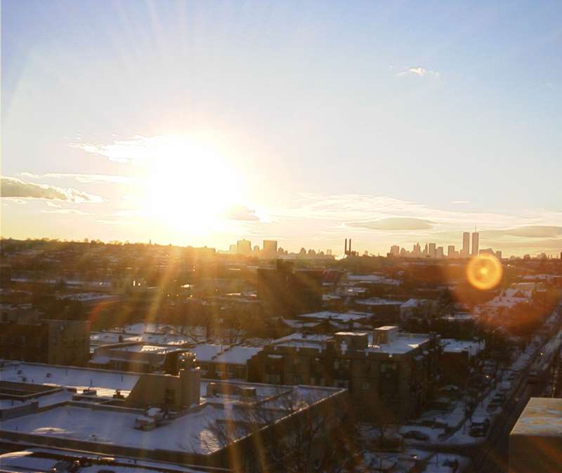 January 1 2001 view of the World Trade Centers in Winter