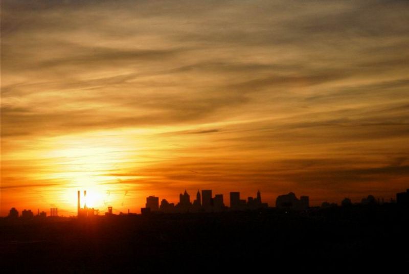 Sunset Without the World Trade Centers December 16 2001